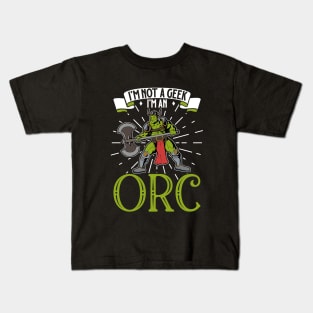 No geek - D20 Roleplay Character - Orc Kids T-Shirt